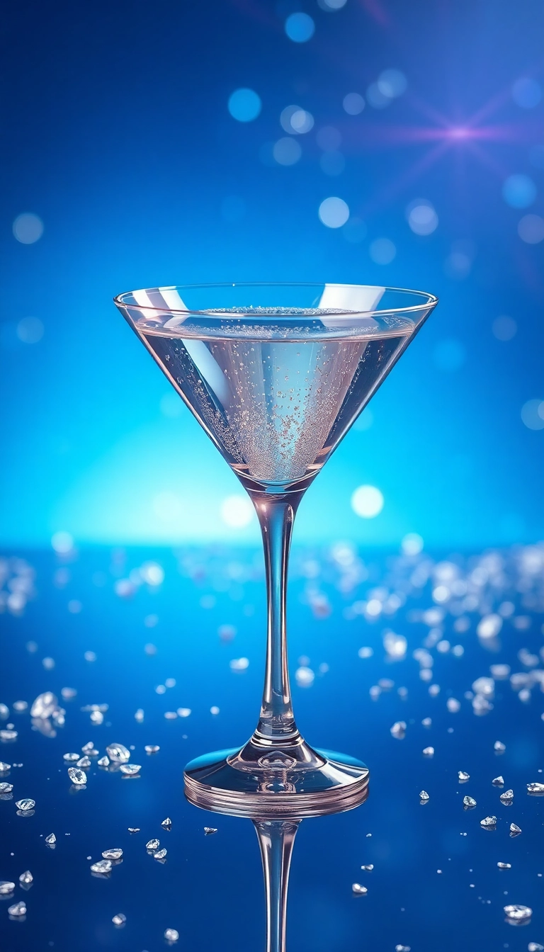 iPhone Bright AI Glamorous Cocktail Glass Exquisite Background Stock Photo
